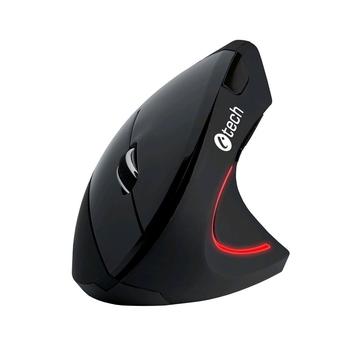 Bezdrátová vertikální myš C-TECH VEM-09, černá (black)
