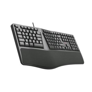 Klávesnice C-TECH KB-113E USB, ERGO,  černá, CZ/SK