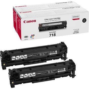 Toner CANON  CRG-718BK (2-pack), černý (black), 2x3.400stran