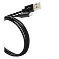 CANYON nabíjecí kabel Lightning MFI-3. opletený, Apple certifikát, délka 1m, černá