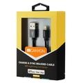 CANYON nabíjecí kabel Lightning MFI-3. opletený, Apple certifikát, délka 1m, černá