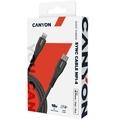 CANYON nabíjecí kabel Lightning MFI-4, Power delivery 18W, Apple certifikát, délka 1.2m, černá
