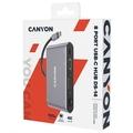 CANYON replikátor portů DS-14 8v1, 1xUSB-C PD 100W, 1xHDMI (4K), VGA, 3xUSB-A 3.0, RJ45 Gb, 3.5mm ja