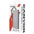 CANYON replikátor portů DS-12 13v1, 1xUSB-C PD 100W, 2xHDMI (4K), VGA, 4xUSB-A, RJ45 Gb, 3.5mm jack,