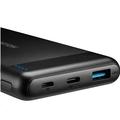 CANYON powerbanka PB-107B PD/QC3.0,10000mAh Li-pol, Input 5/9/12V (MicroUSB/USB-C),Output 5/9/12V (U