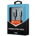 CANYON nabíjecí kabel Lightning MFI-2, plochý, Apple certifikát, délka 1m, tmavě šedá