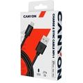 CANYON nabíjecí kabel Lightning MFI-1, kompaktní, Apple certifikát, délka 1m, černá