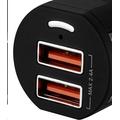 CANYON Univerzální 2xUSB auto nabíječka, Input 12V-24V, Output 5V-2.4A, Smart IC, černá