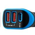 CANYON auto nabíječka C-08, 1xUSB-C (PD 18W) + 2xUSB-A, vstup 12V-24V,výstup 5V-2.4A, Smart IC,CE,Ro