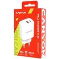 CANYON nabíječka do sítě H-20-04, 1x USB-C PD 20W, 1x USB-A QC 3.0 18W, bílá