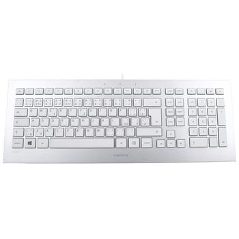 CHERRY klávesnice STRAIT/ drátová/ USB/ bílostříbrná/ CZ+SK layout