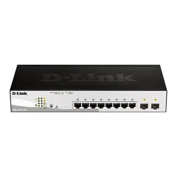 D-Link DGS-1210-10P L2/L3 Smart+ PoE switch, 8x GbE PoE+, 2x SFP, PoE 65W, fanless