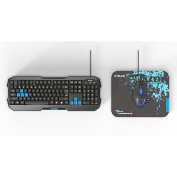 Drátový set klávesnice a myši E-BLUE  Polygon + myš Cobra II + podložka Mazer Marface S