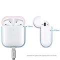 Elago Airpods 2 Silicone Duo Case - Pastel Blue/ Pink, White