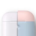 Elago Airpods 2 Silicone Duo Case - Pastel Blue/ Pink, White