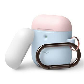 Obal pro sluchátka ELAGO Airpods 2 Silicone Duo Hang Case, modro-růžová