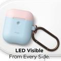 Elago Airpods 2 Silicone Duo Hang Case - Blue/ Pink, White