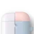 Elago Airpods 2 Silicone Duo Hang Case - Blue/ Pink, White