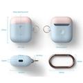 Elago Airpods 2 Silicone Duo Hang Case - Blue/ Pink, White