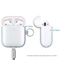 Elago Airpods 2 Silicone Duo Hang Case - Blue/ Pink, White