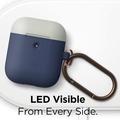Elago Airpods 2 Silicone Duo Hang Case - Jeans Indigo/ White, Yellow