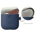 Elago Airpods 2 Silicone Duo Hang Case - Jeans Indigo/ White, Yellow