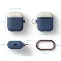 Elago Airpods 2 Silicone Duo Hang Case - Jeans Indigo/ White, Yellow