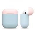Elago Airpods Silicone Duo Case - Pastel Blue/ Pink, White