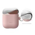 Elago Airpods Silicone Duo Hang Case - Pink/ White, Pastel Blue