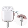 Elago Airpods Silicone Duo Hang Case - Pink/ White, Pastel Blue