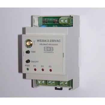 ELEKTROBOCK Přijímač na DIN lištu 3-kanálový WS304-3-230VAC