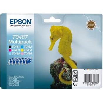 Inkoustová náplň EPSON C13T04874010, černá + azurová + purpurová + žlutá, multipack