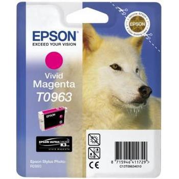 Inkoustová náplň EPSON  T0963, Vivid Magenta, 11ml