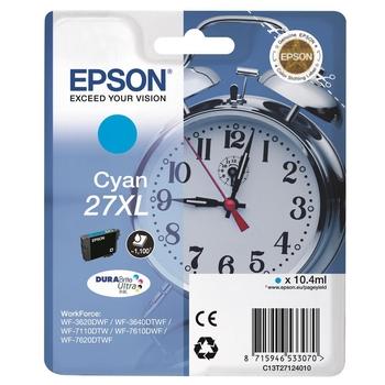 Inkoustová náplň EPSON  C13T27124010 (č.27XL), azurový (cyan), 1100 stran
