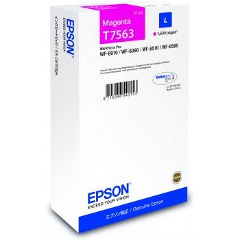 Inkoustová náplň EPSON  T7563 DURABrite Pro, size L, purpurová , 1.500 stran