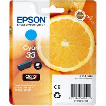 Inkoustová náplň EPSON T3342 (č.33) pomeranč azurová (cyan)
