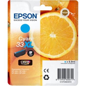 Inkoustová náplň EPSON  T3362 (č.33XL) pomeranč, azurová (cyan)