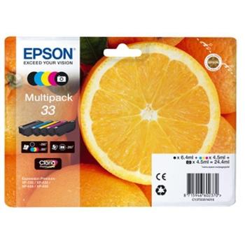 Inkoustová náplň EPSON  T3357 (č.33XL) pomeranč, 5 barev, multipack