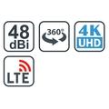 EVOLVEO Jade 1 LTE, 48dBi aktivní venkovní anténa DVB-T/T2, LTE filtr