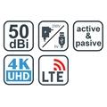 EVOLVEO Xany 1 LTE 230/5V, 50dBi aktivní pokojová anténa DVB-T/T2, LTE filtr