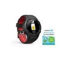 EVOLVEO SportWatch M1S, chytré sportovní hodinky s podporou SIM, červenočerný pásek