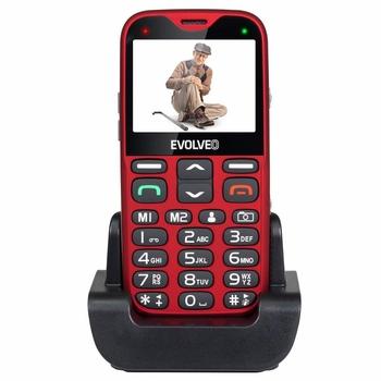 EVOLVEO EasyPhone XG, mobilní telefon pro seniory s nabíjecím stojánkem (červená barva)