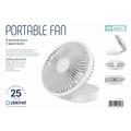 Platinet PRDF0396 skládací stolní ventilátor 19 cm, akumulátor 2400 mAh, bílá