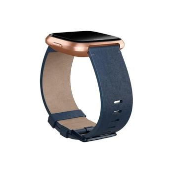 Chytré hodinky příslušenství FITBIT Versa řemínek Leather Midnight Blue - Large, modrá (blue)