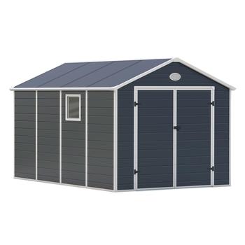 Zahradní domek G21 PAH 882 - 241 x 366 cm, plastový, šedý