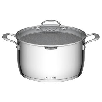 Hrnec G21 Gourmet Miracle s cedníkem 28 cm s poklicí nerez/greblon