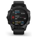 GARMIN GPS chytré hodinky fenix6 Glass, Black/Black Band (MAP/Music)