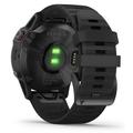 GARMIN GPS chytré hodinky fenix6 Glass, Black/Black Band (MAP/Music)