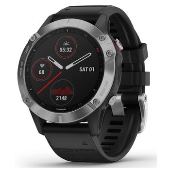 Chytré hodinky GARMIN fenix 6 Glass, Silver/Black Band