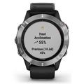 GARMIN GPS chytré hodinky fenix6 Glass, Silver/Black Band